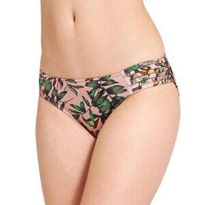 ATHLETA Aqualuxe Floral Print Strappy Bikini Bottom Size Small‎